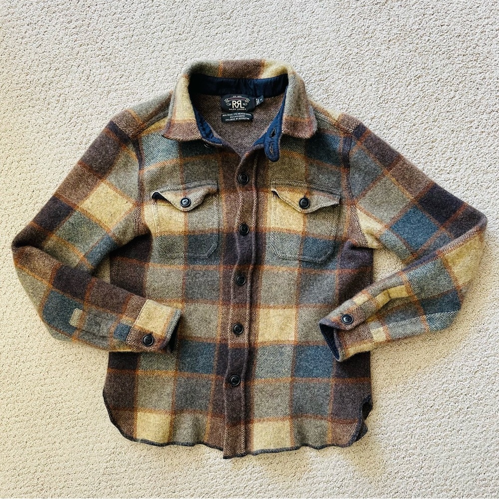 RRL Birdseye Wool / Cashmere Plaid Shirt